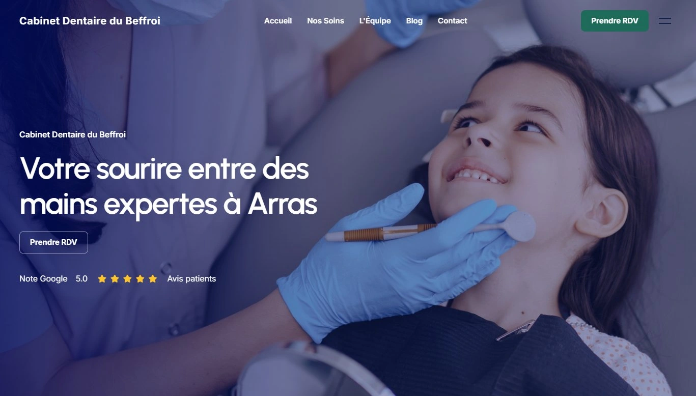 Site web dentista — página interior